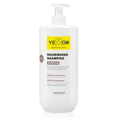 Image of ALFAPARF MILANO Yellow Professional Nutritive Nourishing Shampoo for Dry Hair - Powered by Argan & Coconut Oils - Designed for Gentle Cleansing (33.8 fl oz / 1000ml)