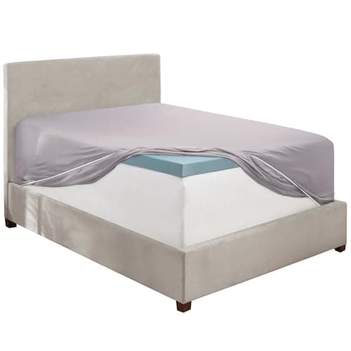 Image of Hearth & Harbor Extra Deep Pocket King Fitted Sheet, Grey Lavender Fitted Sheet King Size, 1800 Microfiber King Fitted Sheet Only, Soft King Bed Fitted Sheet Fits up to 24 in Mattress