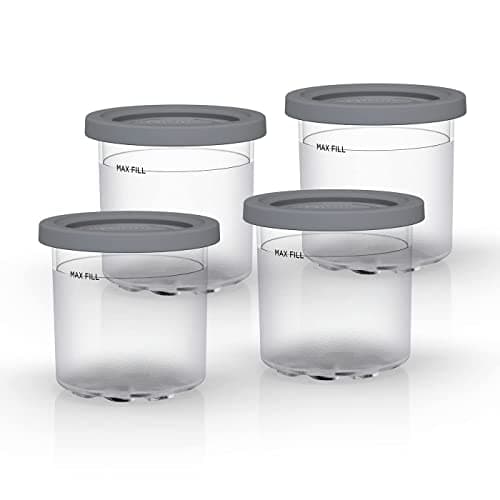 Image of Ninja Set of 4 Dessert Tubes [XSK4PINTEUUK] Official Accessories Compatible with Ice Cream Maker NC300UK, Grey/Transparent