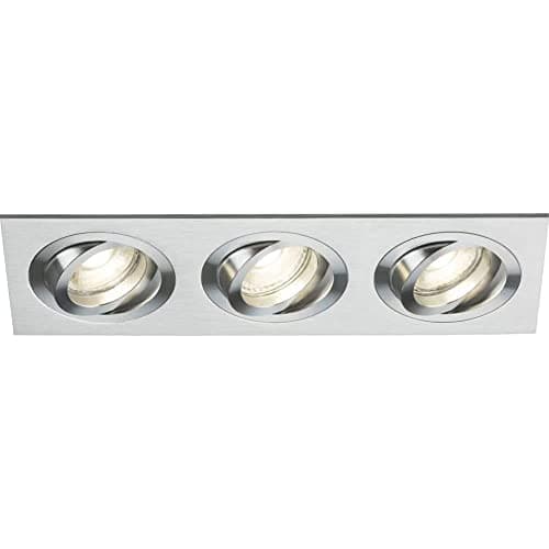 Image of Knightsbridge GU10 Ambar Tri Tilt Square Downlight Brushed Chrome