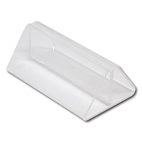 Image of EPOSGEAR 100mm Menu Show Card Acrylic Name Place Table Sign Display Stand Holders - Perfect for Shops, Restaurants, Bars, Weddings, Parties etc (Clear, 1 Holder)