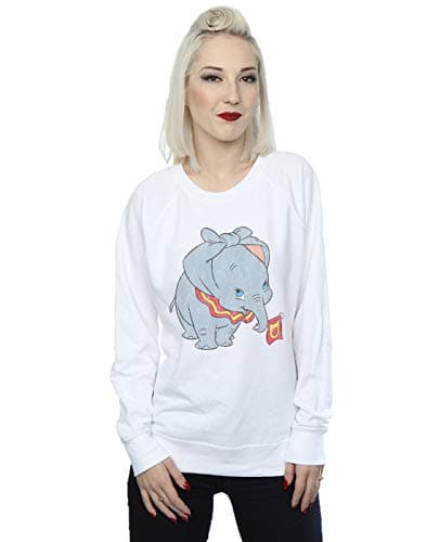 Image of Disney Women's Dumbo Classic Tied Up Ears Sweatshirt White Large