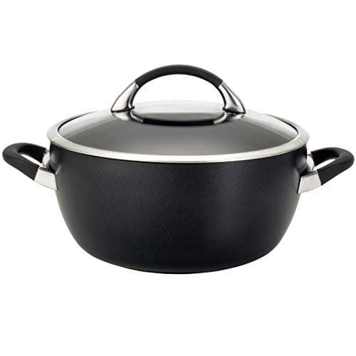 Image of Circulon Symmetry Hard Anodized Nonstick Casserole Dish/Casserole Pan with Lid - 5.5 Quart, Black