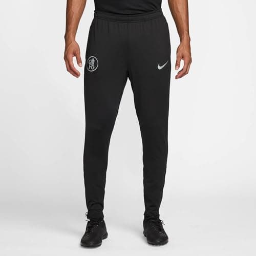 Image of FC Chelsea Strike Third Nike Dri-Fit Total 90 Knitted Football Trousers for Men, Black/Field Silver/Field Silver, HM3382-010, M