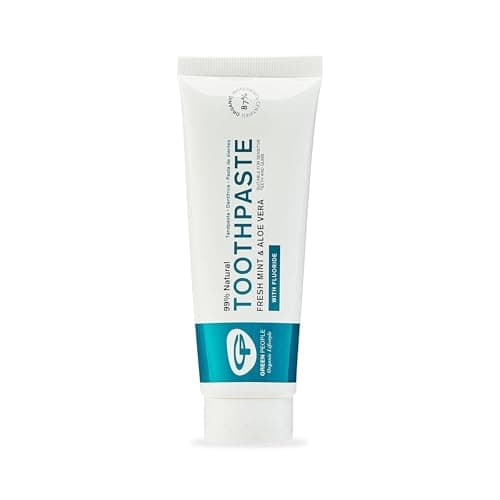 Image of Green People Fresh Mint Toothpaste with Fluoride - Certified Organic Ingredients - Cruelty-Free, SLS-Free & Vegan, 75ml