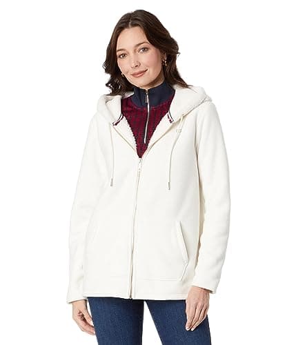 Image of Tommy Hilfiger Women's Soft Sherpa Zip Jacket, Soft Ivory, M