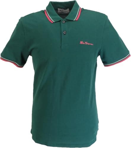 Image of Ben Sherman Men's Signature Polo Shirt (UK, Alpha, XL, Regular, Regular, Dark Green)
