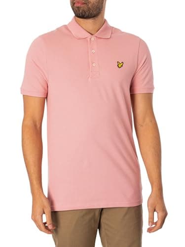 Image of Lyle & Scott Mens Short Sleeve Polo Shirt Palm Pink M