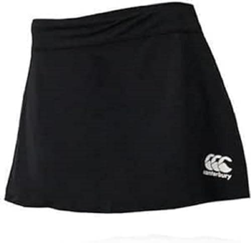 Image of Canterbury Junior Unisex Plain Team Skort | Netball and Hockey | Concealed Shorts Skort, Black, 14