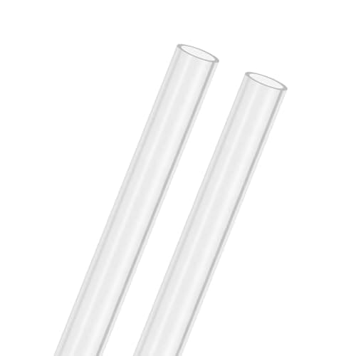 Image of M METERXITY 2-Pack Clear Rigid Acrylic Pipe, 8mm[0.31"] ID x 10mm[0.39"] OD Plastic Round Tube for Water Cooling System/Lamps/Fountains/Aquariums/Display Stand, Acrylic Tubing [305mm/12IN]