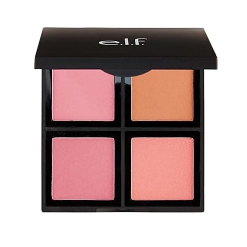 Image of e.l.f. Cosmetics Powder Blush Palette, Four Blush Shades for Beautiful, Long-Lasting Pigment, Light