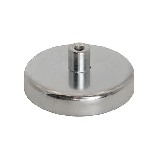Image of Ferrite Pot Magnet with M5 Internal Thread for Arts, Crafts, Model Making, DIY and Hobbies - 50mm dia x 10mm thick - 22.5kg Pull - Pack of 4