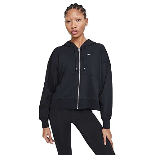 Image of Nike DA0378-010 W NK DRY GET FIT FLC GRX FZ Sweat womens black/(white) S