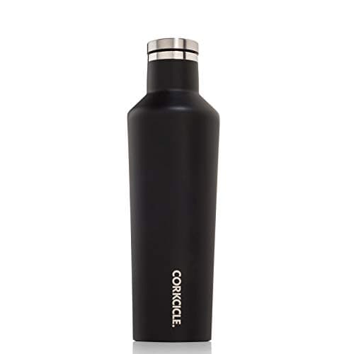 Image of Corkcicle Canteen - Triple Insulated Stainless Steel Water Bottle with Straw - Keeps Cold for 25+ Hours and Hot for 12 Hours - Leakproof, Reusable, Dishwasher Safe - Matte Black, 475ml/16oz