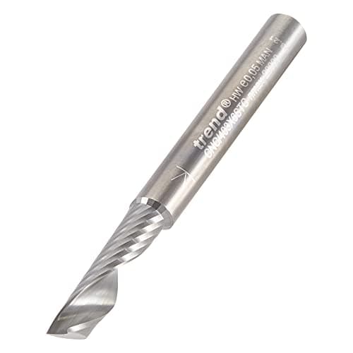 Image of Trend CNC O Flute Spiral Up-Cut CNC Router Cutter, 6mm Shank, 6mm Cut Diameter & 22mm Cut Length, Solid Tungsten Carbide, CNC/403X6STC