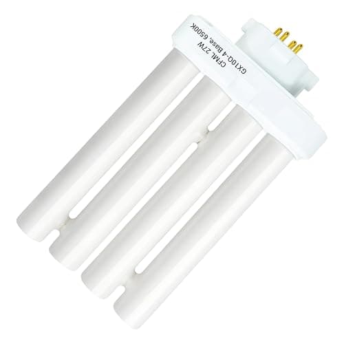 Image of ARSUK 27W Daylight Fluorescent Light Bulb for Study Lamps, GX10Q-4 – 4 Pin CFL, 6500K White – Replacement Energy Saving Compact Tube for Desk, Office, Reading Lamps