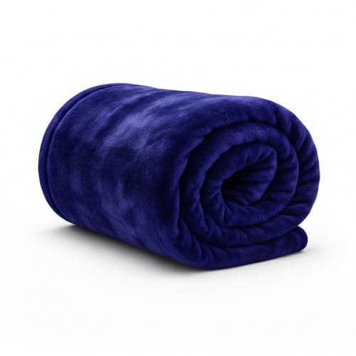 Image of Rohi Royal Blue Throw Blanket Single Size 127x152cm | Super Soft & Warm Plush Fleece Throws For Sofas | Fluffy Blanket for Bed & Couch | Versatile & Lightweight Fleece Blanket for Adults