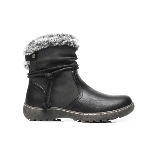 Image of IVACHY Classic Ankle Boots- Soft Fur ankle curf- warm lining - insulated interior- slip resistant - ladies size 3 to 7.5 UK
