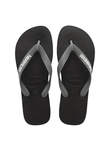 Image of Havaianas Top Logo Pop Up Unisex Adults FlipFlop Black/Steel Grey 8.5/9 UK