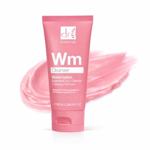 Image of Dr Botanicals Watermelon Cleanser & Makeup Remover 100ml | Salicylic Acid, Glycolic Acid, Lactic Acid & Gluconolactone | Targets Blemishes & Skin Texture - Infused with Watermelon Seed Oil