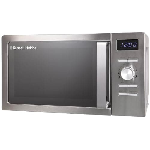 Image of Russell Hobbs Stainless Steel Digital Microwave 20 Litre 800W Solo Digital with 5 Power Levels, Defrost Function & Easy Clean, 60 Minute Timer, 8 Auto-Cook Menus, RHMD828SS