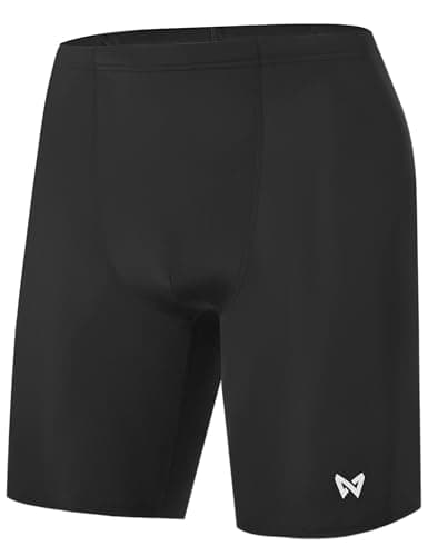 Image of WISMBOX Men's Swim Jammers & Swimming Trunks, Quick Dry Fitted Swim Shorts with Drawstring for Training & Racing, UPF 50+ Black