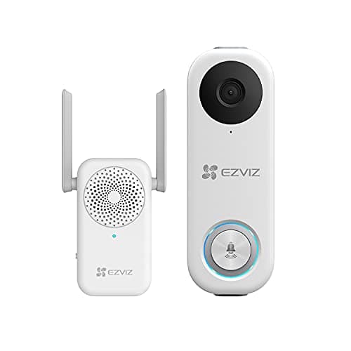 Image of EZVIZ Wired Video Doorbell Camera Kit with Chime, 2.4GHz/5GHz Dual Band WiFi, AI Human Detection, 5M Night Vision, Waterproof, 1080P, 2-Way Audio, SD Card/Cloud Storage (DB1C Kit)