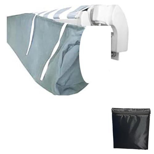 Image of Awning Cover, Retractable Canopy Sun Protector Awning Dust Cover Awning Bag with String, Heavy Duty Waterproof Polyester Fabric of 2.5M Wide for Outdoor Balcony Patio Canopy Storage Bag