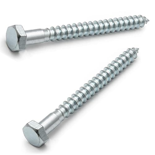 Image of AMLOOPH M10 x 70mm Coach Screws, 10 Pack Heavy Duty Hex Head Lag Bolts 70mm - Zinc Plated Steel Half Thread M10 Self-Tapping Wood Screws for Wood, Brick & Masonry Fixing – Fence, Shelving, Decking