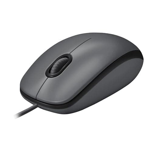 Image of Logitech M100 Wired USB Mouse, 3-Buttons, 1000 DPI Optical Tracking, Ambidextrous PC / Mac / Laptop - Dark / Black