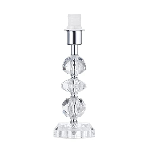 Image of Happy Homewares Contemporary and Chic Clear K9 Crystal Glass Table Lamp Base with Faceted Moulds and Chrome Trim | 1 x E14 60w Maximum | 26cm Height