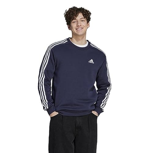 Image of adidas Men's Essentials Fleece 3-Stripes Sweatshirt, Legend Ink, S