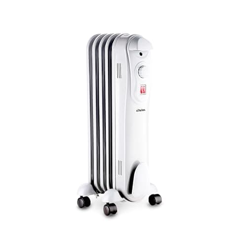 Image of Schallen Portable Electric Slim Oil Filled Radiator Heater with Adjustable Temperature Thermostat, 3 Heat Settings & Safety Cut Off (1000W | 5 Fin)