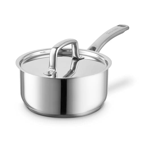 Image of Sur La Table 18cm Saucepan, Riveted Steel Handle and Lid, Induction Compatible, Stainless Steel, SLT900222