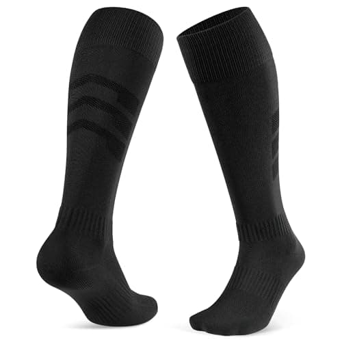 Image of CLOSEMATE 2 Pairs Football Knee High Sport Socks for Men Women Wicking Breathable Cushioned Anti Blister Athletic Socks for Soccer Hockey Baseball