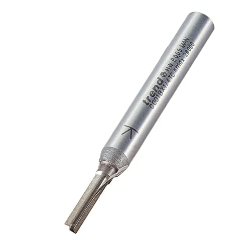 Image of Trend CraftPro Straight Two Flute Router Cutter, 1/4 Inch Shank, 3.2mm Cut Diameter & 12.mm Cut Length, Tungsten Carbide Tipped, C001BX1/4TC