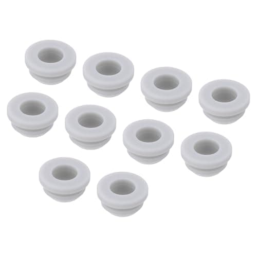 Image of sourcing map 10Pcs Snap Rubber Grommet Plug Mount Dia 10mm ID 7mm Narrow Groove Width 2mm Seal Anti-Scratch for Electrical Box Cable Pipes Grey
