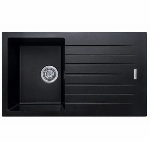 Image of Liquida LG860BL 1.0 Bowl Granite Reversible Inset Compact Black Kitchen Sink