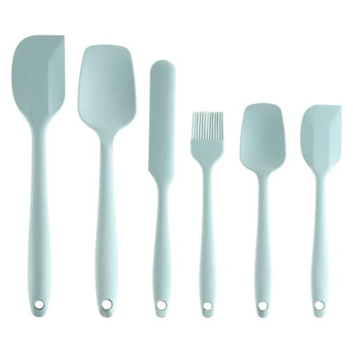 Image of The Great British Bake Off Silicone Spatula Set, Accessories for Cooking with Spatula for Baking, Palette Knife & More, Official GBBO Logo, Duck Egg Blue, 28cm x 8cm x 5cm