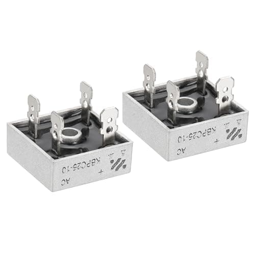 Image of PATIKIL KBPC25-10 Rectifier Diode, 2 Pcs Bridge Rectifier 25A 1000V Electronic Silicon Diodes for Converting AC Power to DC Power, White