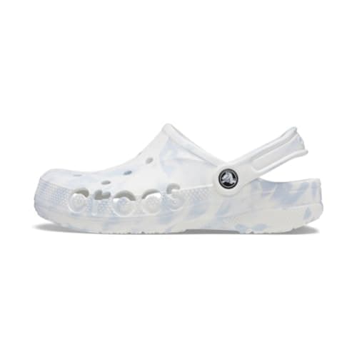 Image of Crocs Unisex Clogs, Baya Marbled Clog, White/Multi, 10 UK Men/ 11 UK Women