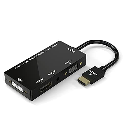 Image of Foshung HDMI Adapter, HDMI to VGA DVI HDMI Synchronous Display 1080P HDMI DVI VGA Audio 4 in 1 Video Converter