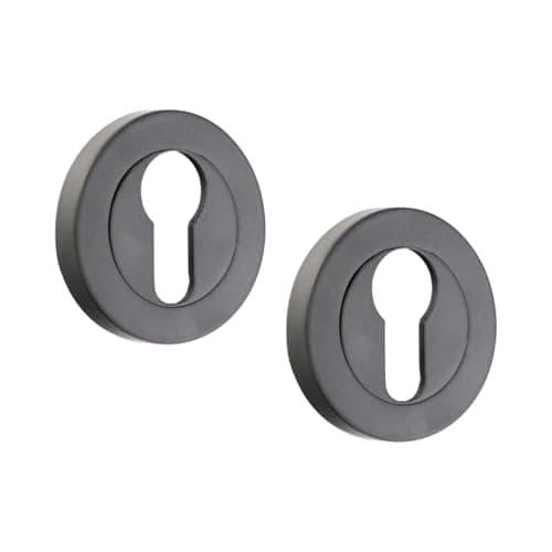 Image of Standard Euro Profile Cylinder Hole Cover Concealed Escutcheon Lock Cover for Security and Protection Available in Multiple Finishes (Matt Black)