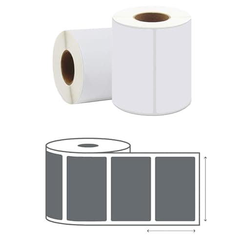 Image of 100 x 50mm (4 x 2) Zebra Labels - Coated Zebra 100mm x 50mm White Direct Thermal Labels (1000 Labels per Roll) Compatible with Zebra Label Printers (1 Roll or 1000 Sticker)