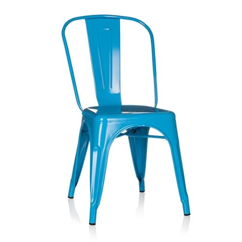 Image of hjh OFFICE Vantaggio Comfort 645024 Bistro Chair Metal Light Blue Industrial Design Stackable