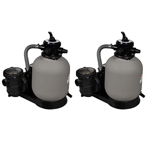Image of Teenpull Sand Filter Pumps, Pack of 2, 600 W Pumps with 17,000 L/h Power, Corrosion-Resistant Filter Tank for Pool Filters and Whirlpool, Compatible with 32/38 mm Hoses