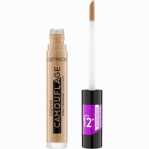 Image of Catrice Liquid Camouflage High Coverage Concealer, No. 060, Nude, Long-Lasting, for Dry Skin, for Blemished Skin, for Combination Skin, Vegan, Oil-Free, Waterproof, Alcohol-Free, Pack of 1 (5 ml)