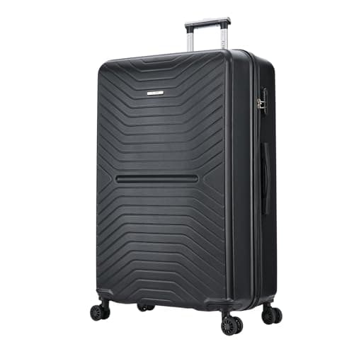 Image of FLYMAX XL 32" Extra Large Suitcase 4 Wheel Lightweight Luggage Hard Shell Check in Hold Travel ABS 125 Litre Capacity Travel Case with 3 Digit Combination Lock + Telescopic Handle Black