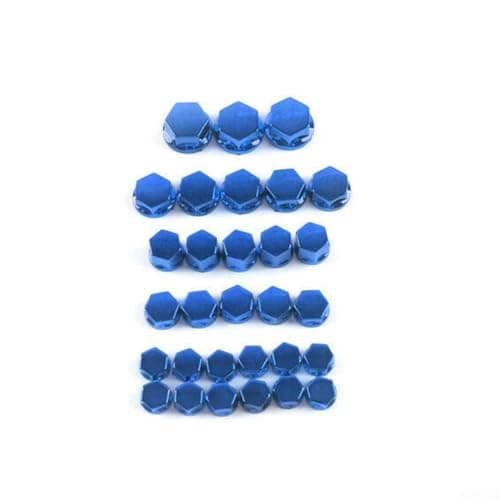 Image of 30-Piece Motorcycle Screw, Nut, Bolt & Cap Cover Set – Plastic-Plated Fastener Accessories for Bike Bodywork and Fairings (Blue, Asso