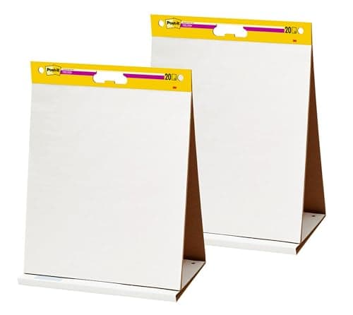 Image of Post-it Super Sticky Portable Tabletop Easel Pad, Great for Virtual Teachers and Students, 20x23 Inches, 20 Sheets,Pad, 2 Pads (563 VAD 2PK)